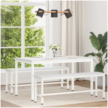 Ēdamgalds balts 140 x 80 x 75 cm ciets priedes kok