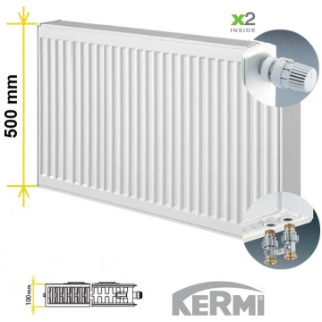 Tērauda apkures radiators KERMI KV22-500*600, apak