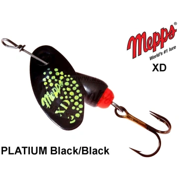 Rotējošais māneklis Mepps XD PLATIUM Black/Black 7
