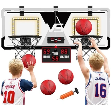 2 spēlētāju basketbola grozs bērniem ar LED apgais