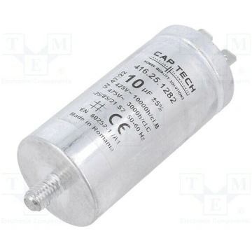 Capacitor: polypropylene; motors, run; 10uF; 425VA