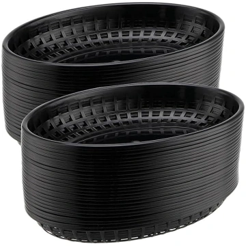 60 x Fast Food Baskets Plastmasas ovālie ātrās ēdi