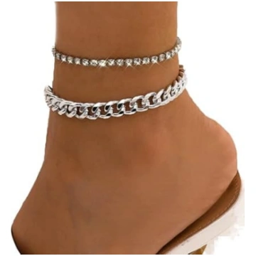 Clataly Cuban Anklet rokassprādzes Double Layer Cr