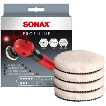 Aitādas pulēšanas spilventiņš 80mm SONAX 4 gab
