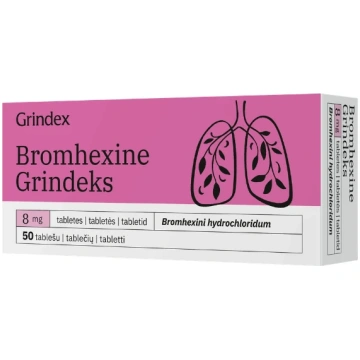 Grindeks Bromhexine 8 mg, 50 tabletes