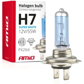 Auto spuldzes Super White H7 55W 12V (1gab.) AMIO 