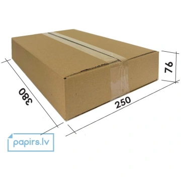 Kartona kaste 380x250x76mm, FEFCO0201, brūna, pako