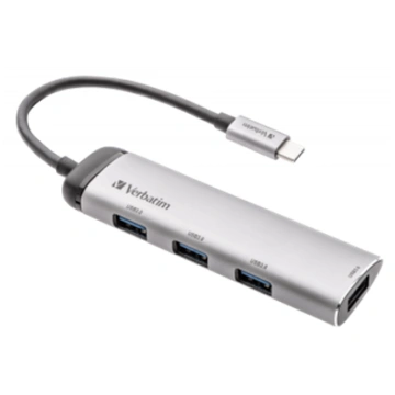 USB dokstacija Verbatim HUB 4-PORT USB-C Multiport