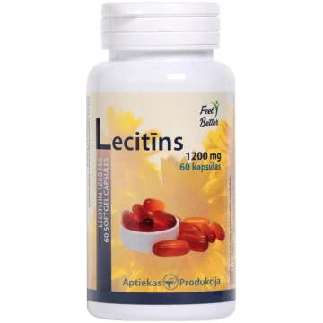APTIEKAS PRODUKCIJA Lecitīns 1200 mg mīkstā želatī