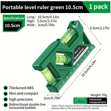 Magnetic Base Level Ruler, High Precision 3 Bubble