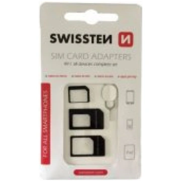 Swissten SIM Card Adapter Kit + Needle Black akses