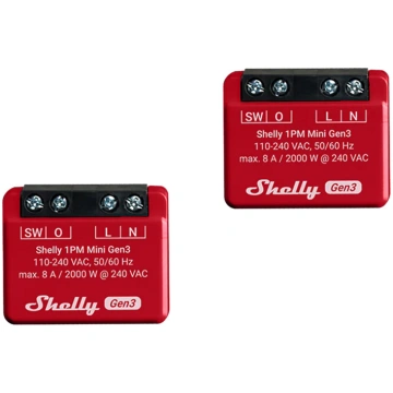 Set of 2 Shelly 1PM Mini Gen4 Zigbee/Matter Contro