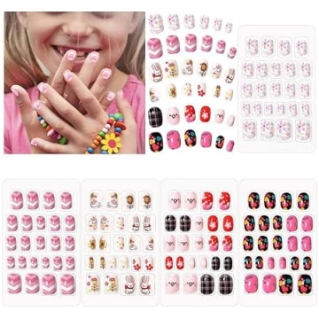 Scettar Pack of 120 Girls Press On Nails for Child