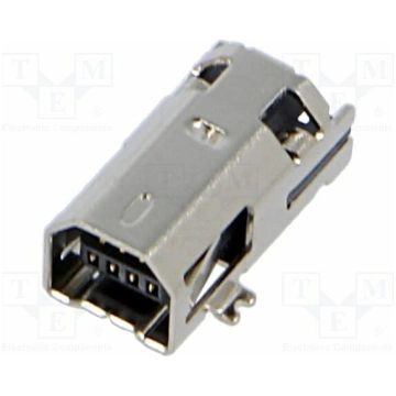Connector: USB B mini; socket; SMT; PIN: 4; horizo
