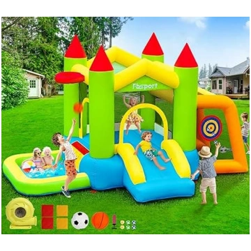 FBSPORT Bouncy pils iekštelpās ārā bērniem ar vent