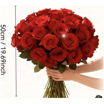 Mākslīgās sarkanās rozes 50 cm