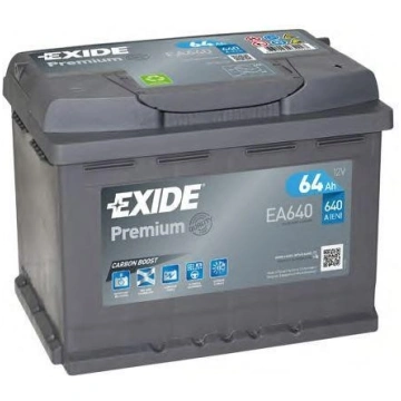 Akumulators 64Ah / 640A 242x 175x 190mm EXIDE EA64