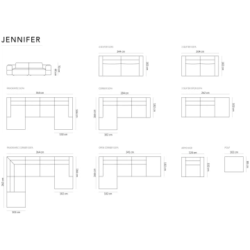 Samta pufs, Jennifer, 1 sēdvieta, 102x80x40, pudel