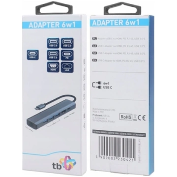 HUB USB TB Print Adapter HUB USB C 6w1 - HDMI, USB