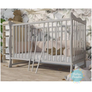Bērnu kokā gultiņa BOBAS JULIA 120X60 CM - Grey