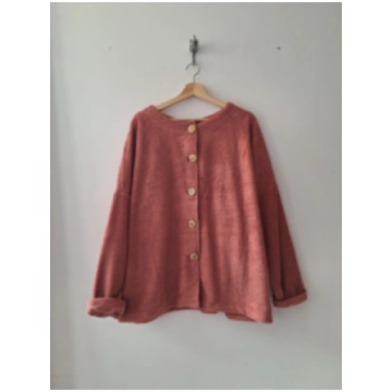 BADSTOF VEST DAMES LANG - DUSTY PEACH