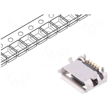 Socket | USB B micro | on PCBs | SMT,THT | PIN: 5 