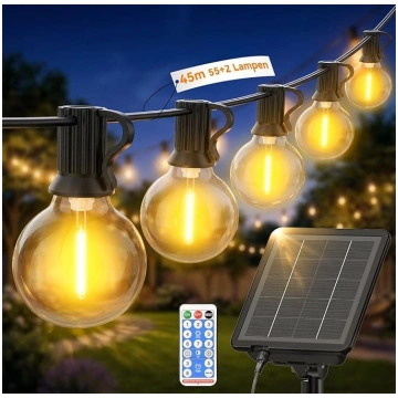 45 m G40 LED pasaku gaismas āra saules 55 + 2 spul