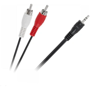 Kabel Jack 3.5mm - RCA (Cinch) x2 5m czarny (KPO27