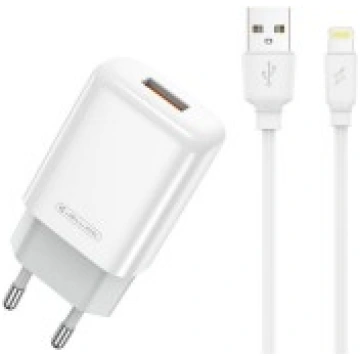 Lādētājs Jellico EU01 2.4A USB + Lightning white