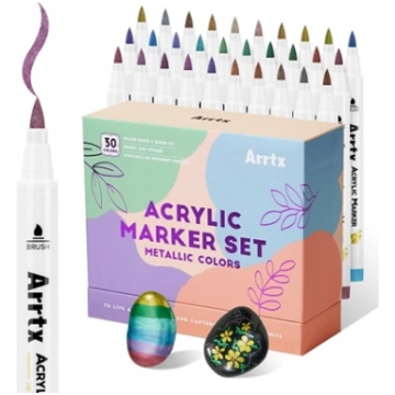 Acrylic Marker Pens ARRTX 30F, 30 Metallic Colours