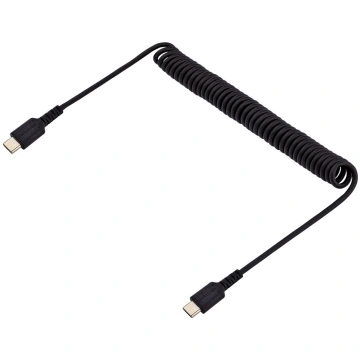 StarTech 3ft (1m) USB C Charging Cable, Coiled Hea