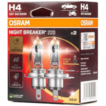 Spuldzes Osram H4 12V 60/55W P43t NIGHT BREAKER 20