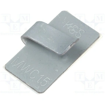 Self-adhesive cable holder; metal; grey; Cable P-c