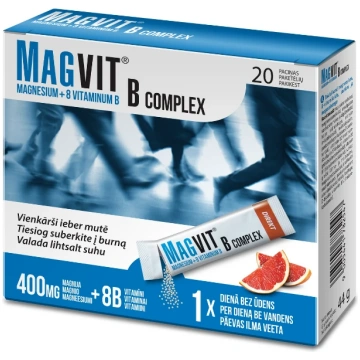 MagVit B Complex granulas, 20 paciņas