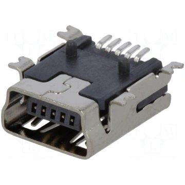Socket | USB B mini | on PCBs | SMT | PIN: 5 | hor