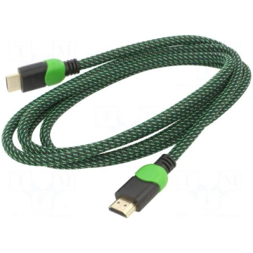 Cable | HDMI plug,both sides | textile | Len: 1.8m