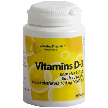 VESELĪBAS PIRAMĪDA Vitamīns D3 kapsulas 100 mcg N1