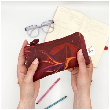 Pochette WONDER MINI con stampa Sterlizia borgogna
