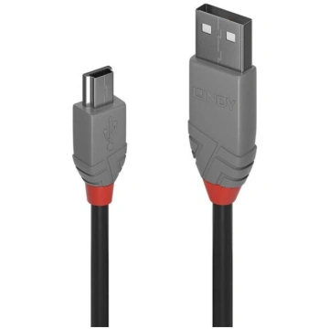Lindy kabelis USB2 A uz Mini-B 36723 2m, melns/pel