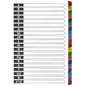 D.Rect Przekladki kartonowe A4 A-Z index laminowan