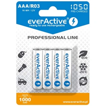 1050mAh AAA akumuliatoru baterijas, 4 vnt. everAct
