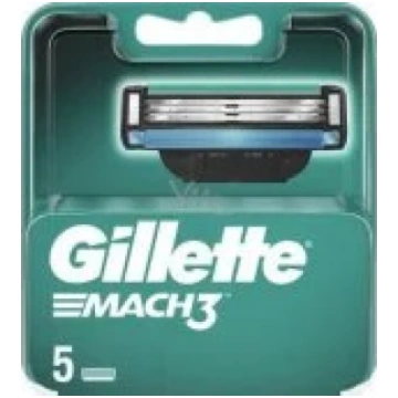 Gillette Mach3 Razor Blade Refills, 5pcs skuvekļa 