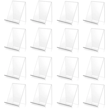 Bymivofun Pack of 16 Acrylic Book Stands, caurspīd