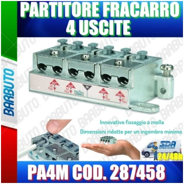 PARTITORE 4 USCITE A MORSETTI E MOLLA SAT E TERRES