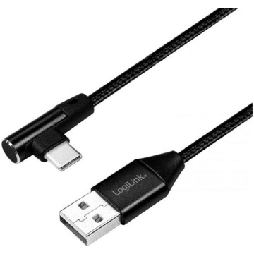 LOGILINK - USB 2.0 Cable USB-A male to USB-C (90° 