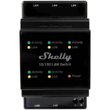 Shelly LAN Switch, DIN montējams Ethernet slēdzis