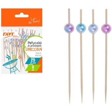 Unicorn bamboo snack stick 25pcs, 9cm, 9.5 x 1.5 x