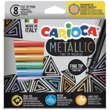 Flomasteri CARIOCA Metallic FineMarker Box 8 gab (