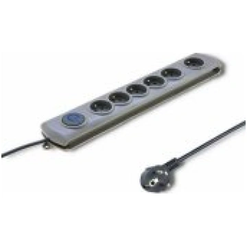 Qoltec 50199 Surge protector 6 sockets 5m Grey pag