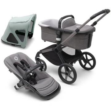 Bērnu rati 2in1 - Bugaboo Fox 5 Grey Melange Bērnu